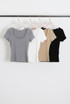 Short Sleeve Fitted Ribbed Top