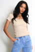 Short Sleeve Fitted Ribbed Top