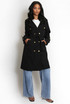 Midi Length Double Breasted Trench Coat