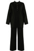 Oversized Button Neck Sweatshirt And Trouser Set