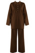 Oversized Button Neck Sweatshirt And Trouser Set