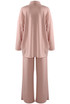 Oversized Button Neck Sweatshirt And Trouser Set
