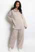 Oversized Button Neck Sweatshirt And Trouser Set