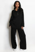 Oversized Button Neck Sweatshirt And Trouser Set