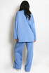 Oversized Button Neck Sweatshirt And Trouser Set