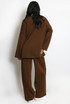 Oversized Button Neck Sweatshirt And Trouser Set