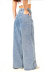 Denim Pleated Palazzo Fit Jeans
