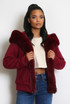 Burgundy Faux Fur Lined Hoodie