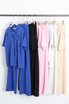 Casual Bow Neck Top And Trouser Set
