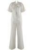 Casual Bow Neck Top And Trouser Set