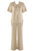 Casual Bow Neck Top And Trouser Set