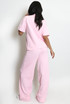 Casual Bow Neck Top And Trouser Set