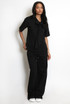 Casual Bow Neck Top And Trouser Set