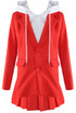 Blazer With Hoodie Insert And Skirt Set