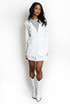 Blazer With Hoodie Insert And Skirt Set