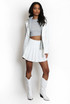 Blazer With Hoodie Insert And Skirt Set