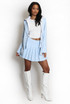 Blazer With Hoodie Insert And Skirt Set