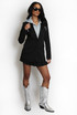 Blazer With Hoodie Insert And Skirt Set