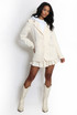 Blazer With Hoodie Insert And Skirt Set