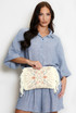 Neutral Print Clutch Bag With Side Tassels