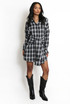 Check Tie Front Shirt Dress Check Tie Front Shirt Dress