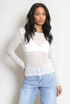 Delicate Sheer Lace Long Sleeve Top