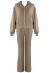 Seam Front Flare Trouser And Zip Hooded Sweatshirt
