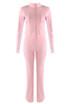 Zip Top And Side Stripe Flare Leg Gym Set
