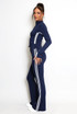 Zip Top And Side Stripe Flare Leg Gym Set
