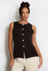 Button Front Knit Waistcoat