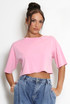 Embellished Acid Wash Cropped T-Shirt