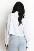 Heart Button Boxy Cropped Shirt