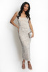 Sequin Square Neck Midi Dress
