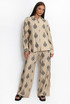 Paisley Print Shirt And Wide Leg Trouser Set