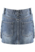 Denim Cargo Mini Skirt