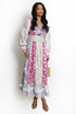Long Sleeve Floral Boho Midi Dress