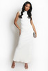 Textured Stretch High Neck Top And Skirt Set
