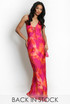 Watercolour Satin Cut Out Back Maxi Dress