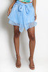 Organza Bow Front Mini Skirt