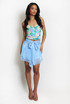Organza Bow Front Mini Skirt