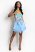 Organza Bow Front Mini Skirt