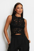 Floral Lace Mesh Sleeveless Bodice 