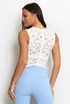 Floral Lace Mesh Sleeveless Bodice 