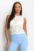 Floral Lace Mesh Sleeveless Bodice 