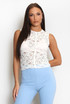 Floral Lace Mesh Sleeveless Bodice 