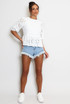 White Broderie Anglaise Peplum Blouse