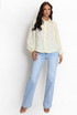 Textured Elasticated Cuff Blouse