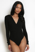 Ribbed Zip Front Hooded Bodysuit