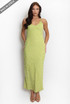Chiffon Frill Strappy Midi Dress