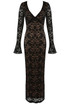 Floral Lace V Neck Maxi Dress 
